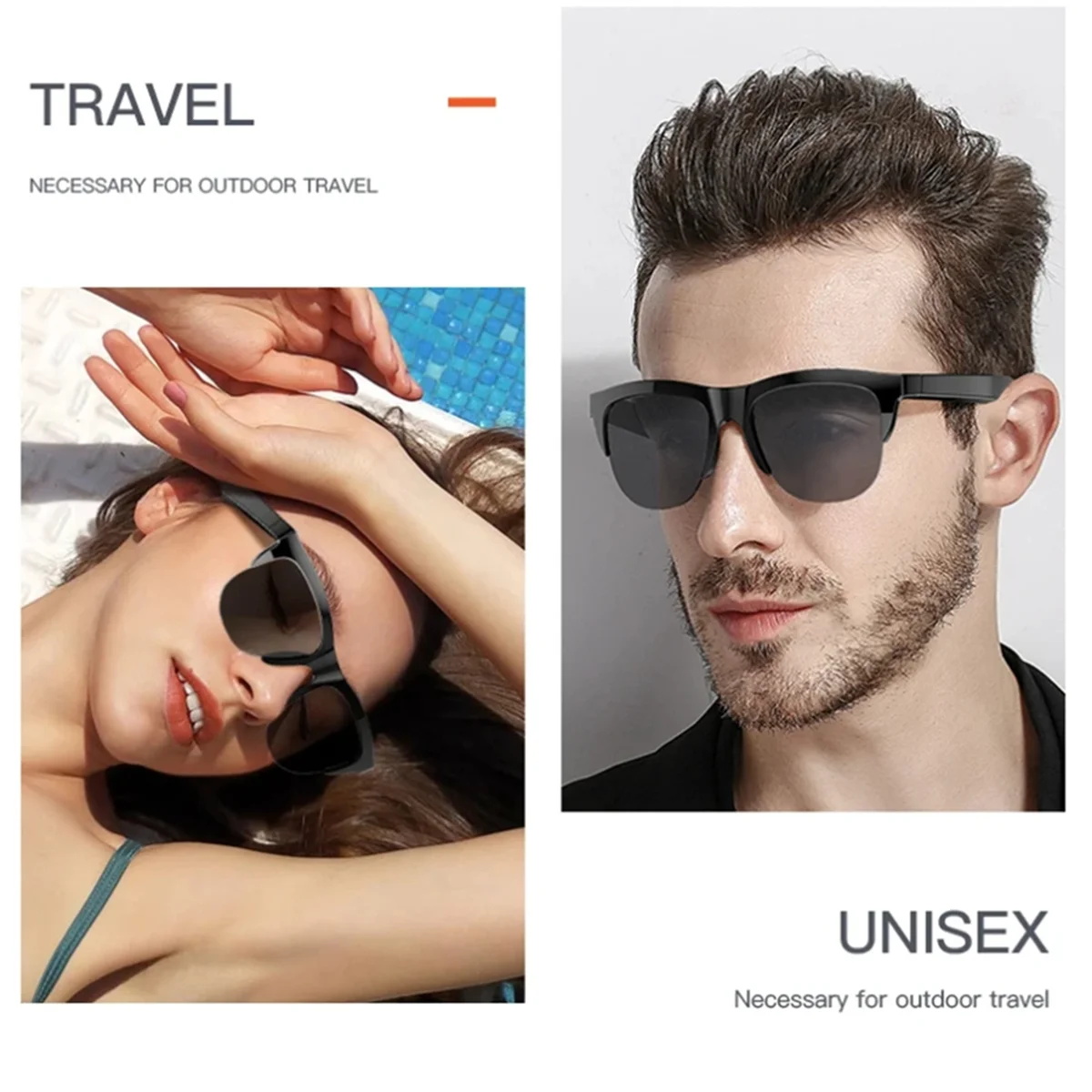 Neue Smart Bluetooth V5.3 Sonnenbrille Brille Anruf Outdoor Sport Kopfhörer HIFI Schwarz Technologie Anti-Touch UV-PZZW