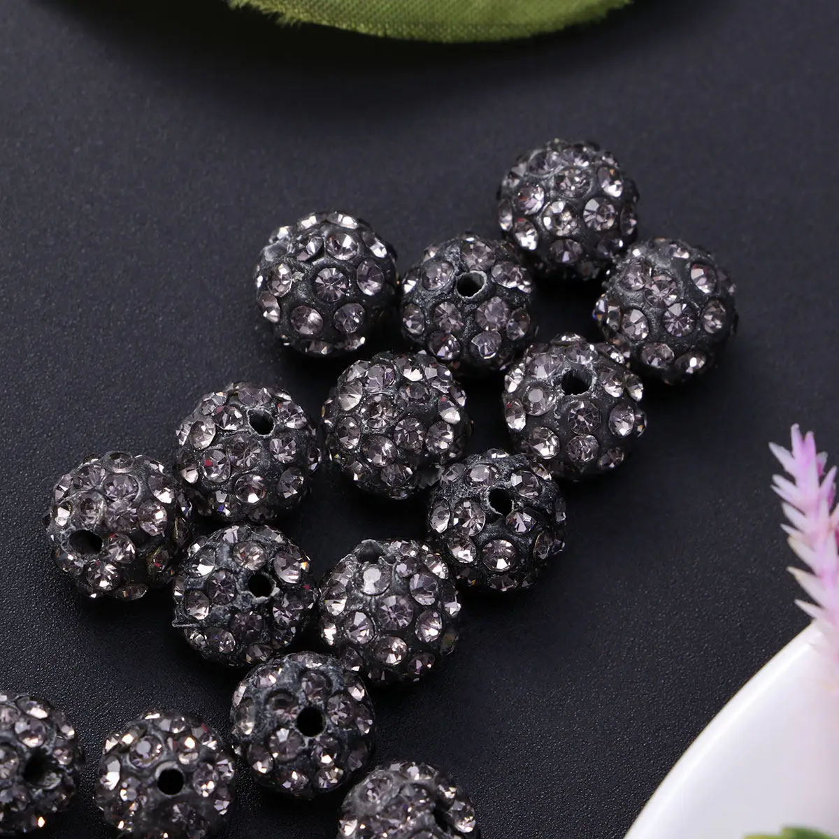 

20 шт. прозрачных сверкающих чешских диско-шариков из глины с кристаллами и стразами, 8 мм, для изготовления украшений