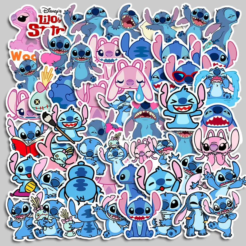 50Pcs/Bag Stitch Stickers Cartoon Luggage Stickers Notebook Helmet Stationery Waterproof DIY Album Children's Stickers