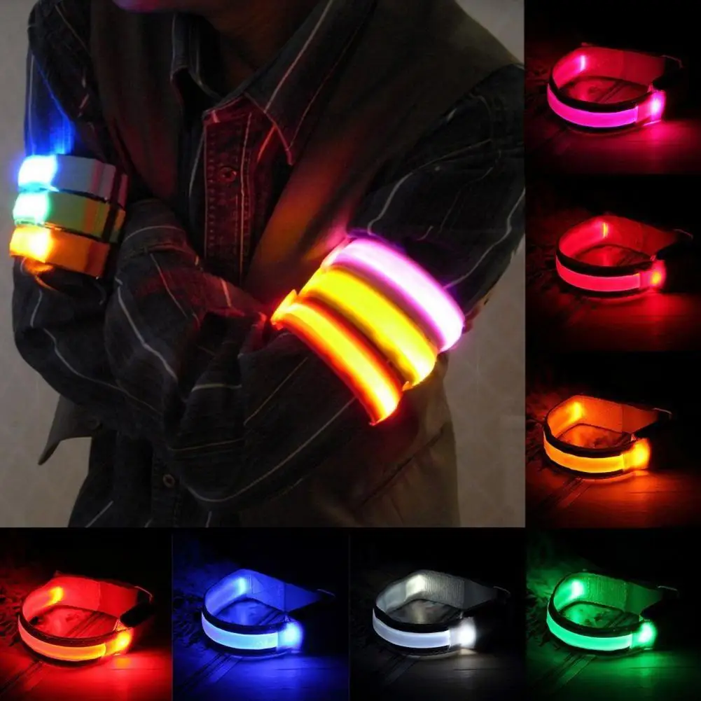 LED Armband Sports Armband Glowing Flashing Belt Night Sporting Fitness Running Cycling Flashing Reflective Glow Wristband