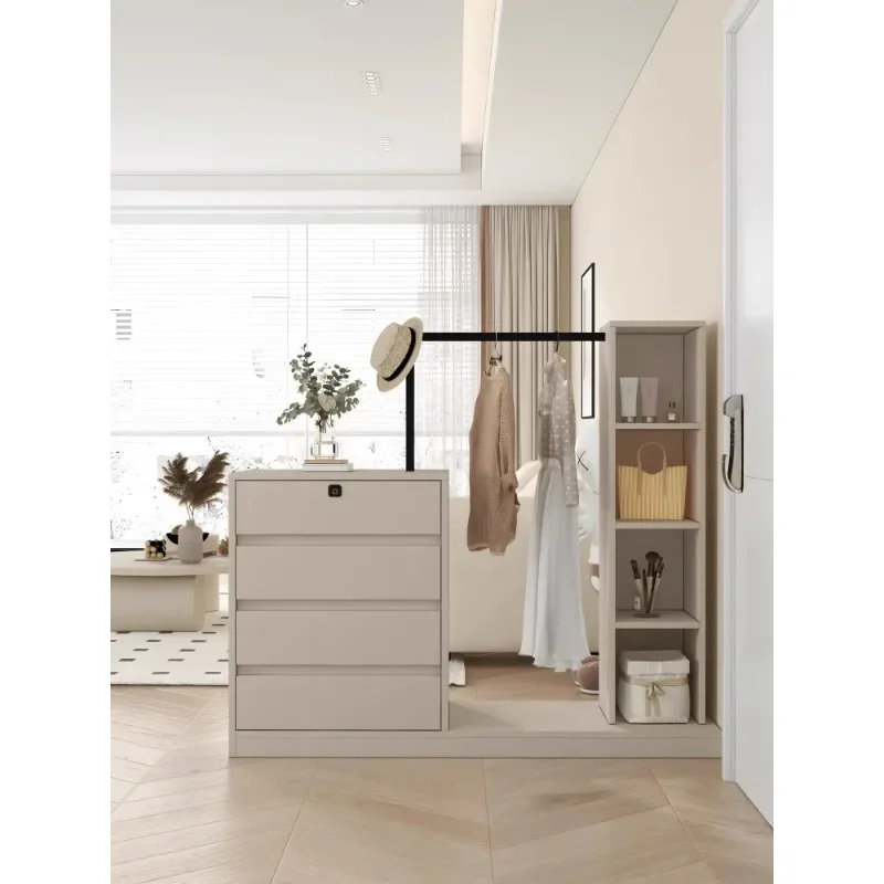 

Кремовый шкаф для ветровой трубы, подвесная вешалка для одежды, встроенная прикроватная тумбочка для спальни, прихожая, хвостовой шкаф в минималистском стиле для Интернета
