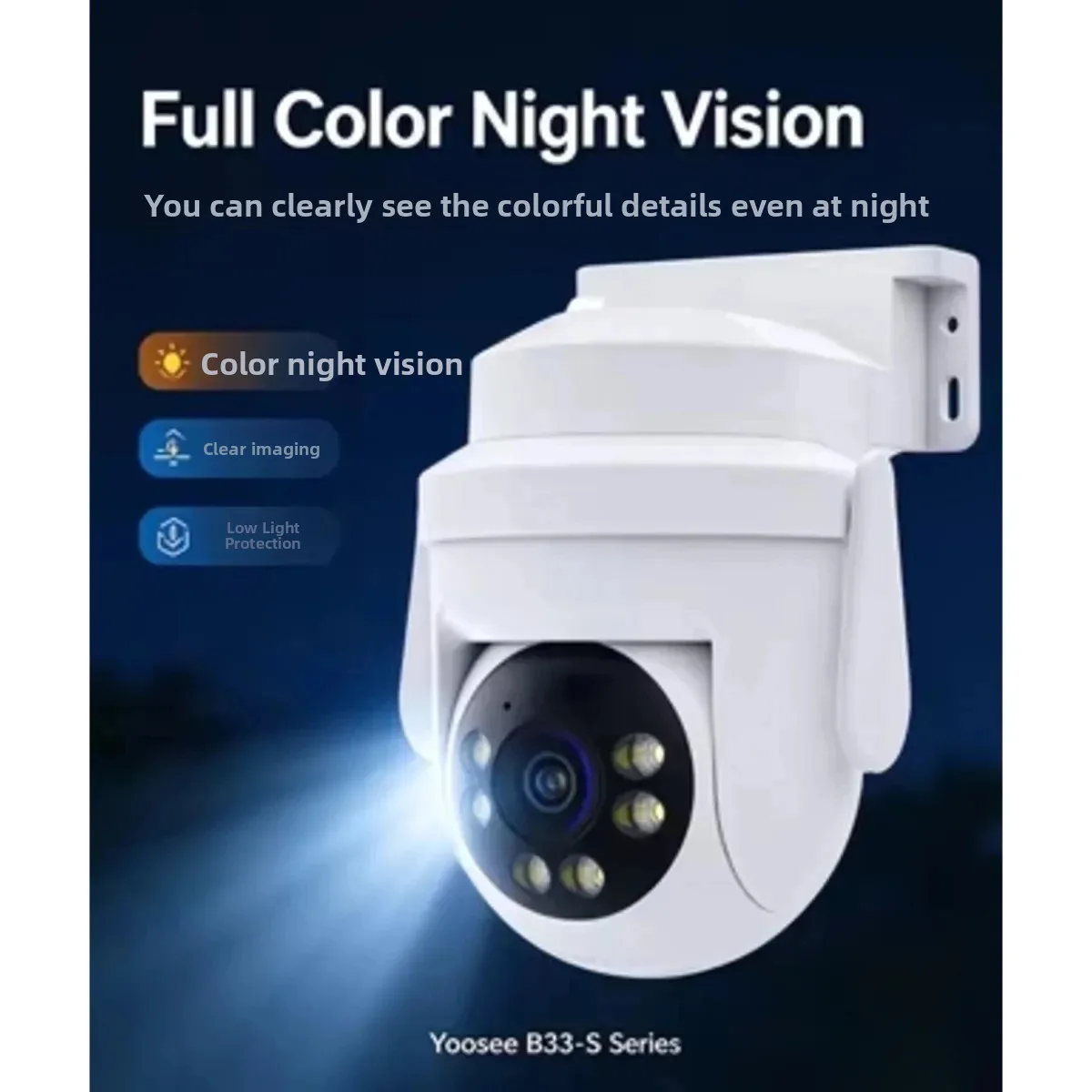 Yoosee B33-S AI Outdoor Security Camera 2K 3MP HD Wifi6 Cam AI Human Vehicle Detection Two Way Talk Waterproof Night Vision