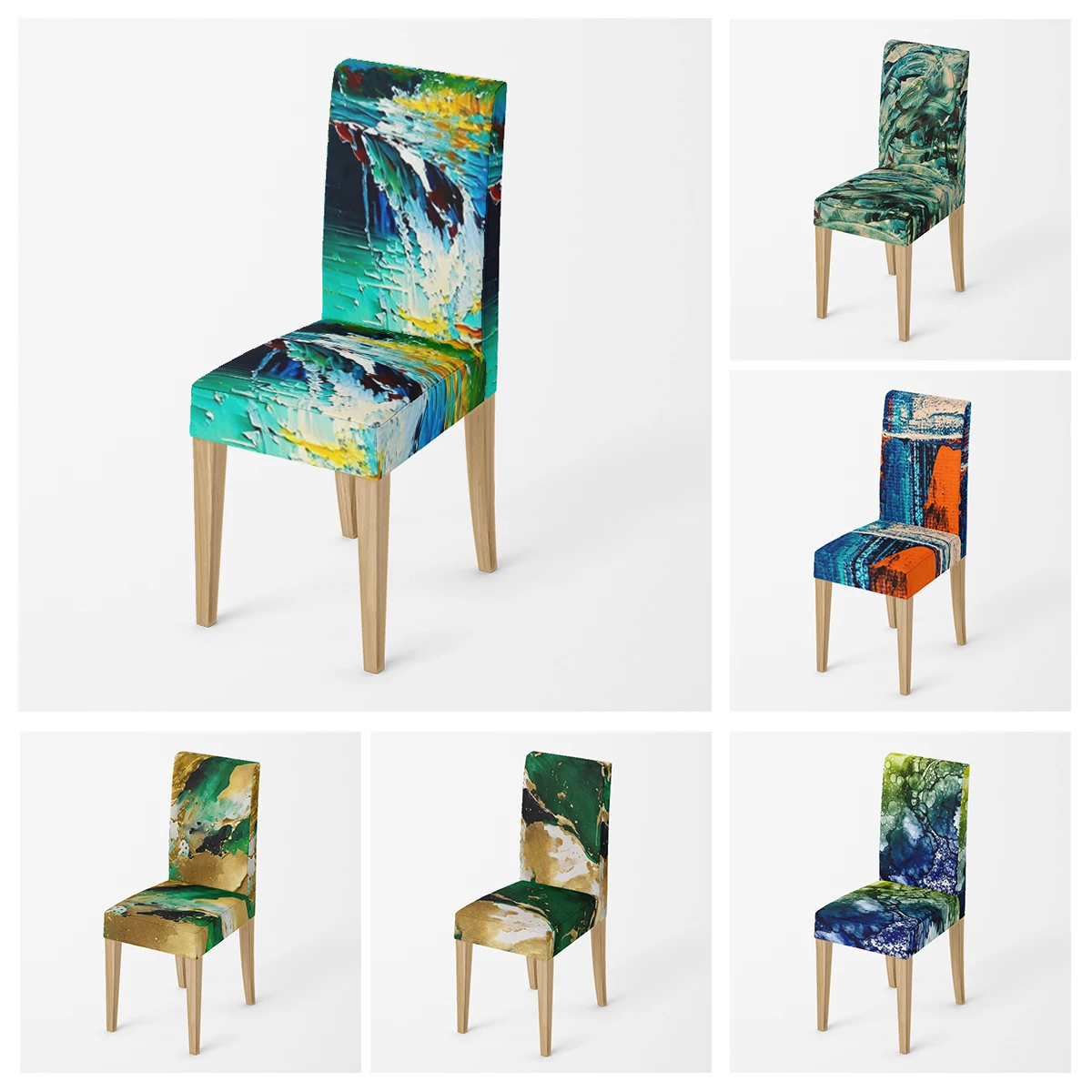 

Home chair Chairs for kitchen Covers adjustable dining elastic fabric chairs cover for wedding Desk stretch with back abstract