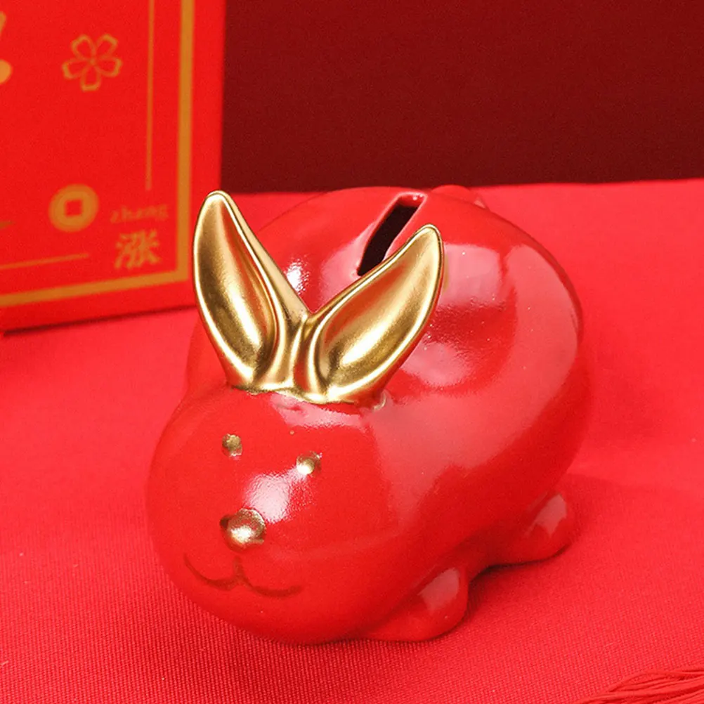 

Lovely Rabbit Shaped Piggy Bank High Grade Ceramic Coin Jar for Kids Money Storage Decorative Home Desktop Accessory