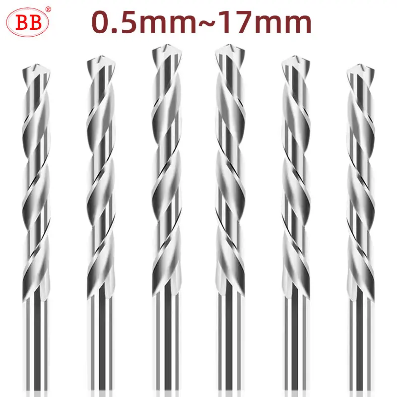 Bb Hartmetall bohrer 0,5-17mm Micro Mini Bits CNC Metall loch bearbeitungs werkzeug für Aluminiums tahl d1 = d2 Durchmesser