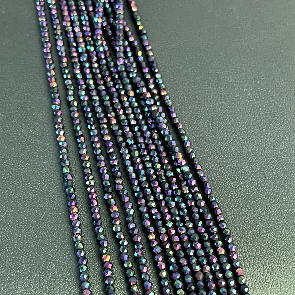 5 Strands 2/3mm Color Coated Glass Spinel Round Loose Beads DIY Craft Supplies For Necklace Bracelet Earring Making
