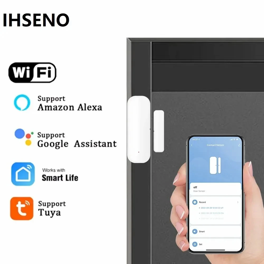 Tuya drahtlose intelligente Tür öffnen Alarms ensor App Benachricht igung Magnets ensor Smart Life Home Einbruch tür Alarmsystem mit Alexa