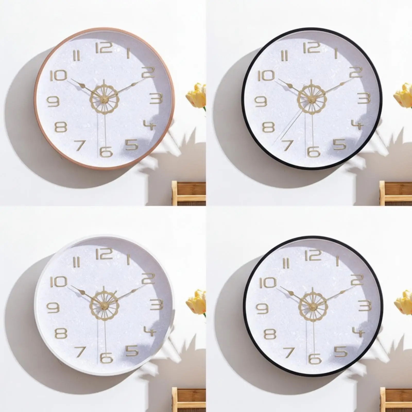 Radio Controlled Analog Wall Clock 35cm Metal Paint Frame for Home Office Modern Room