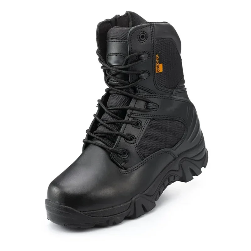 Men Tactical Boots Winter Leather Black Special Force Desert Ankle Combat Boots Safety Work Shoes Boots