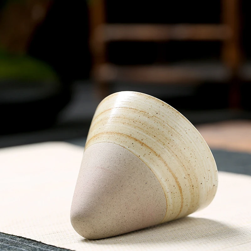 Tapered Coffee Cup Ceramic Coffee Mugs with Base Triangular Cone Shape Espresso-Cup Home Restaurant Drinking Utensils