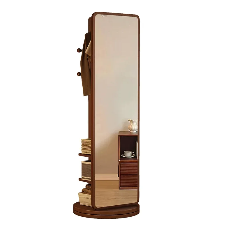 

Rotatable full-body mirror floor mirror, household mobile fitting mirror hanging hanger