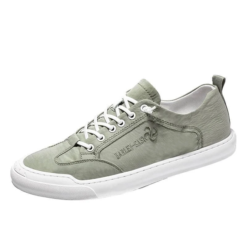 

New Men's Shoes 205129 Breathable Fabric Slip-On Low-Top Men's Casual Canvas Shoes with Front Lacing