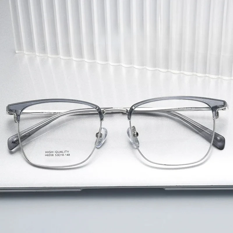 

KJDCHD 2025 New Arrival Retro Fashion Men Women Eyebrow Glasses Frame Ultra Light Pure Titanium Square Optical Eyeglasses Frame