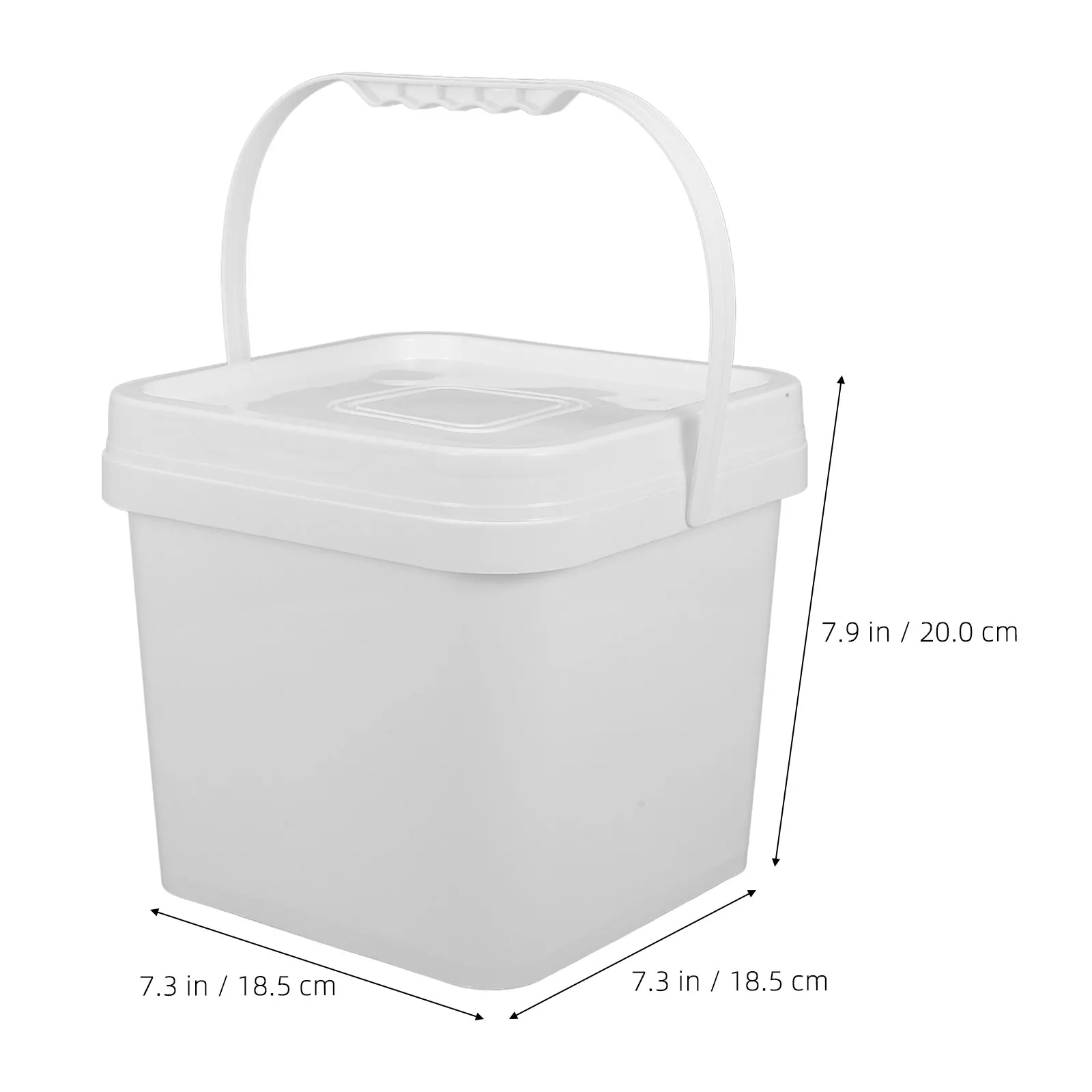 5L White Paint Storage Bucket with Tight Seal Lid Comfort Grip Handle Sturdy Plastic Container for Artists Contractors Home