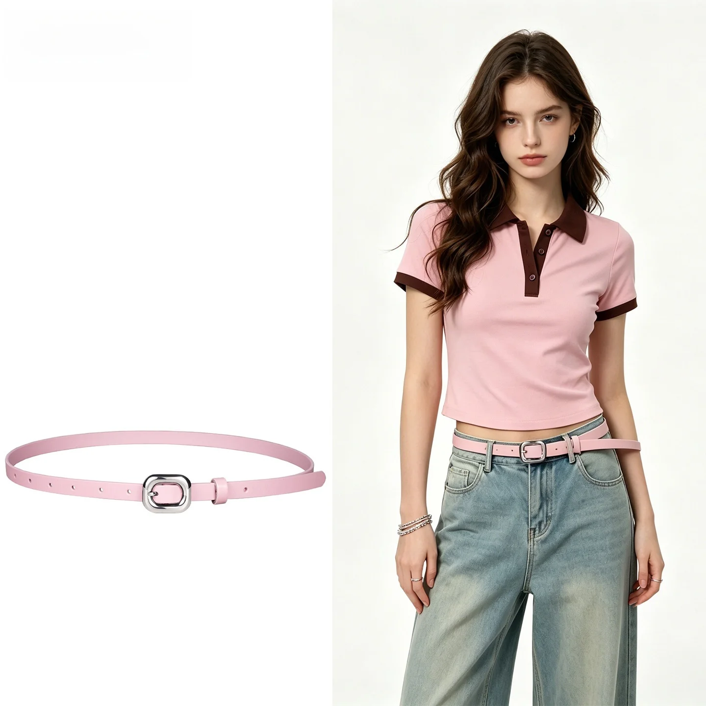 cinturon-de-cuero-para-mujer-diseno-exclusivo-color-rosa-cintura-delgada-hebilla-plateada-decorativa-para-jeans-moda-2026