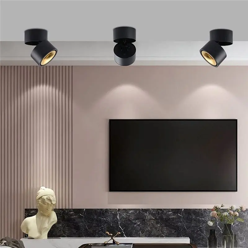 AB34-4000K 12W Non-Dimmable Ceiling Mounted LED Downlight Rotatable COB Spot Light For Living Room Kitchen