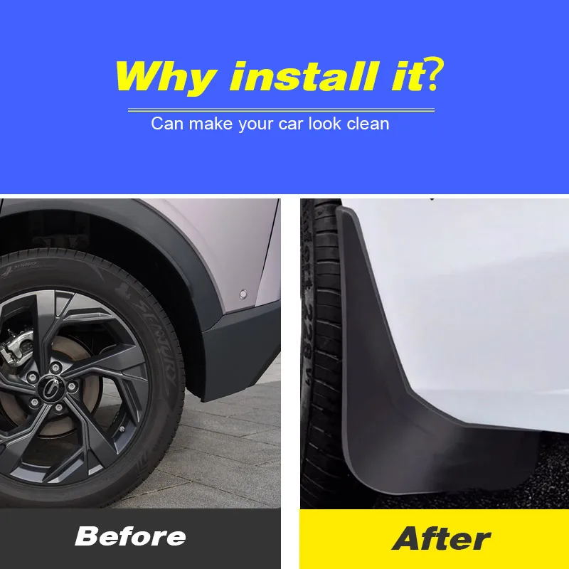 

Car Front Rear Mud Flaps Mudguards Splash Guards Fender Mudflaps Exterior Decorative Accessories For GAC GS3 Emzoom 2024 2025