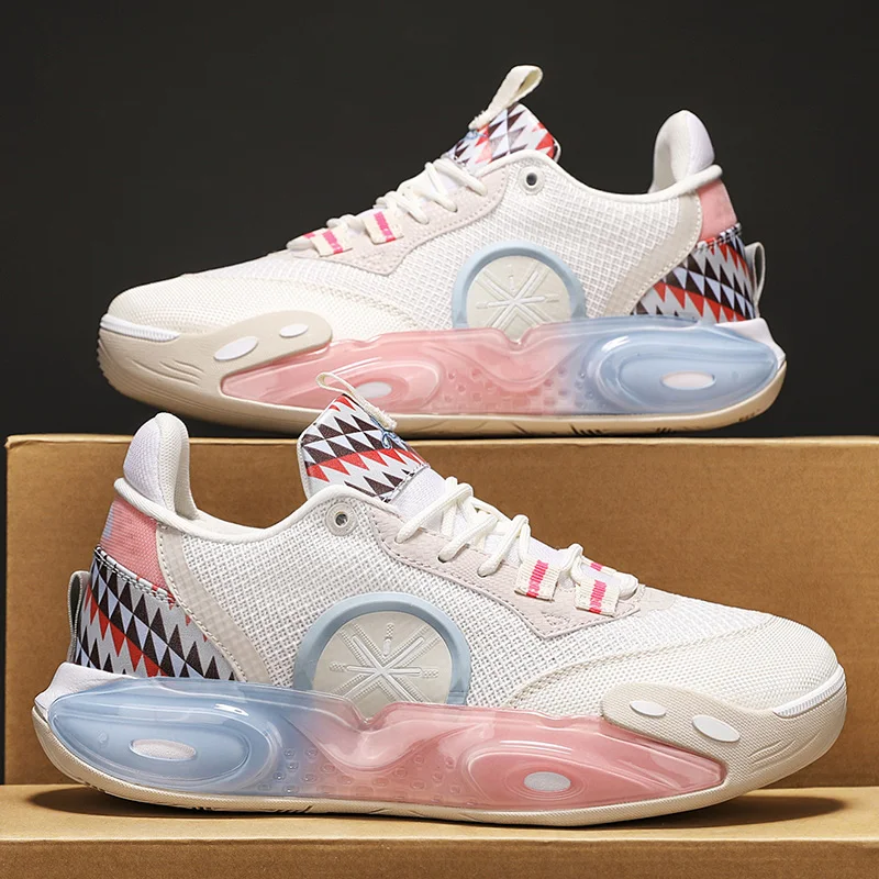 

Sneakers Men New Anti-slip Wear-resistant Rebound Balance Cushioned Light Rebound Low Top Basketball Shoes Student Sports Shoes