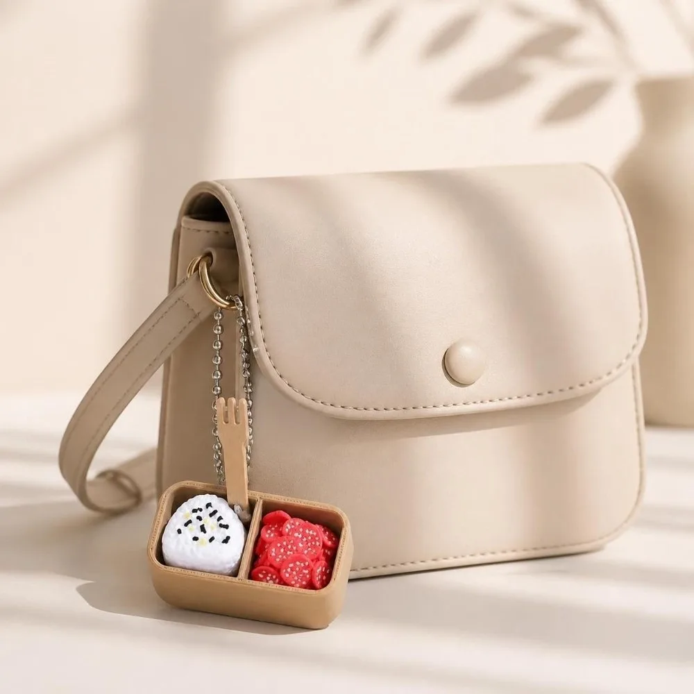 Funny Japanese Style Sushi Keyboard Keychain Cartoon Creative Fidget Keychain Simulation Food Handbag Charm For Stress Relief