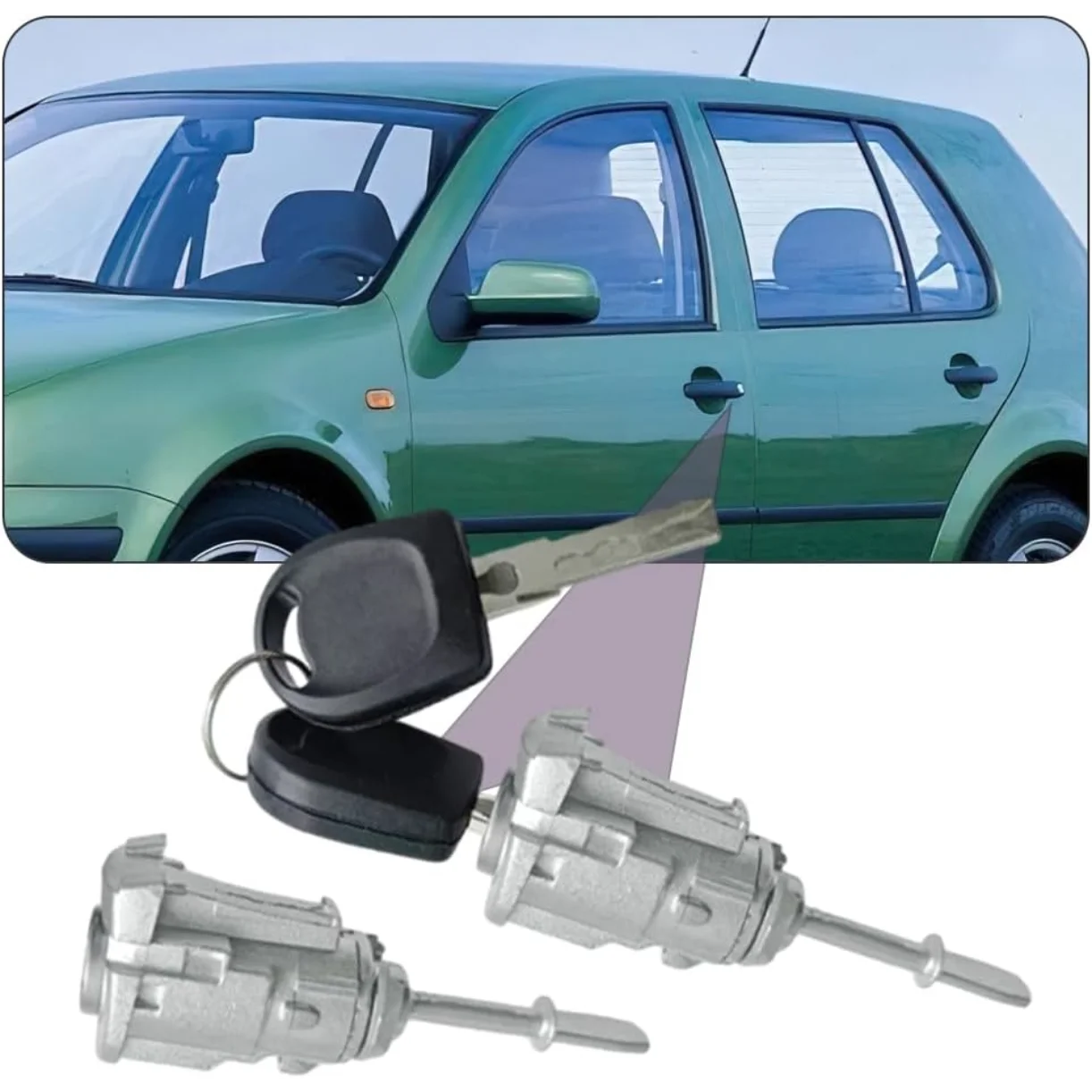 Front Door Lock Cylinder with 2 Keys For VW Golf 4 Bora Passat Polo Fox Jetta For Audi A6 LHD