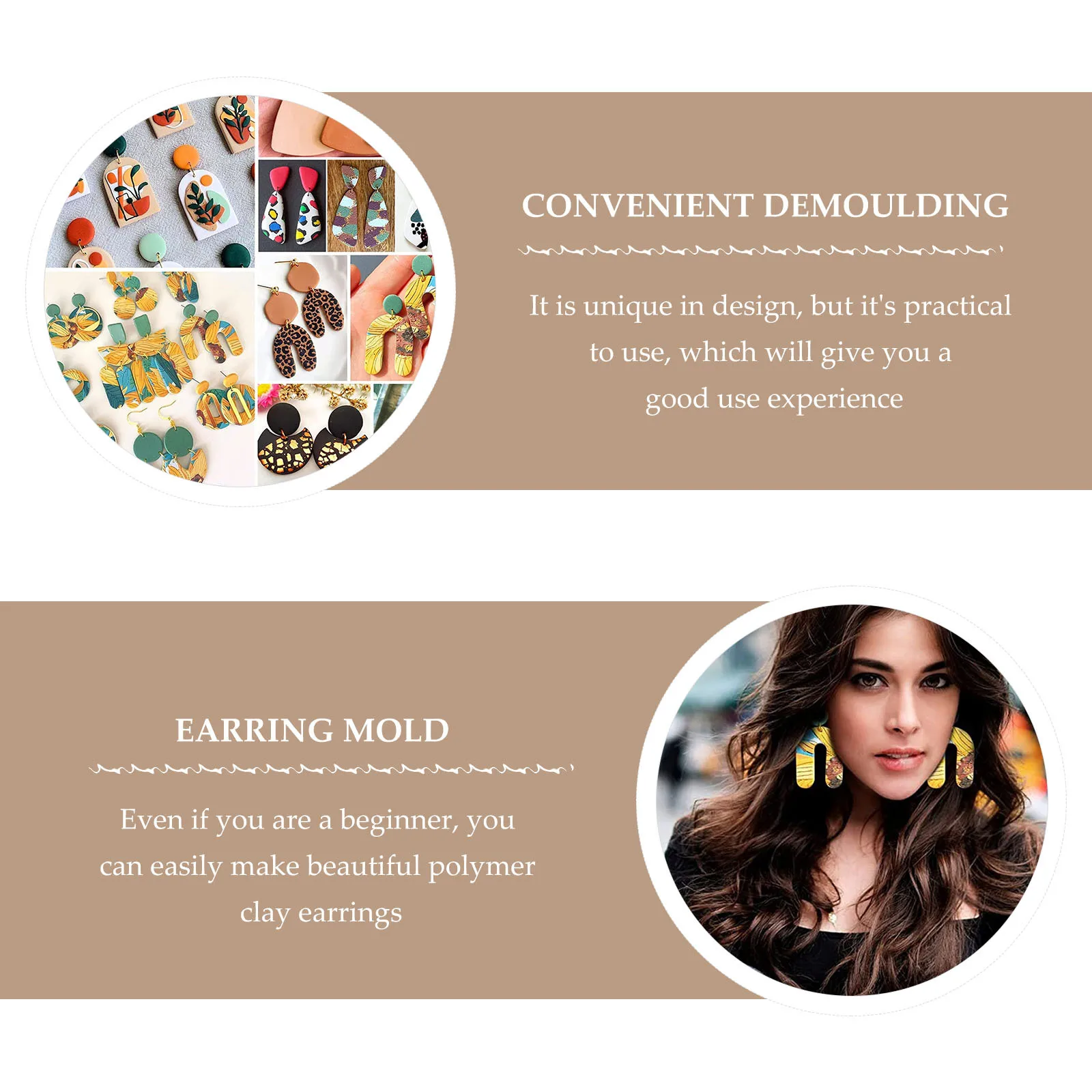 

1Set Ear Earring Mold Polymer Clay Cutters Jewelry Making Supplies DIY Kit for Earrings Rings Necklaces Keychains