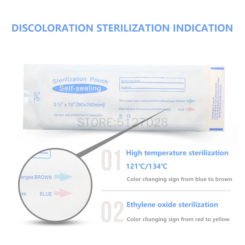 200Pcs All Size Disposable Sterile Bag Ziplock Pocket Medical-grade Sterilized Pouch Bags Puncture Self-sealing Tattoo Supply