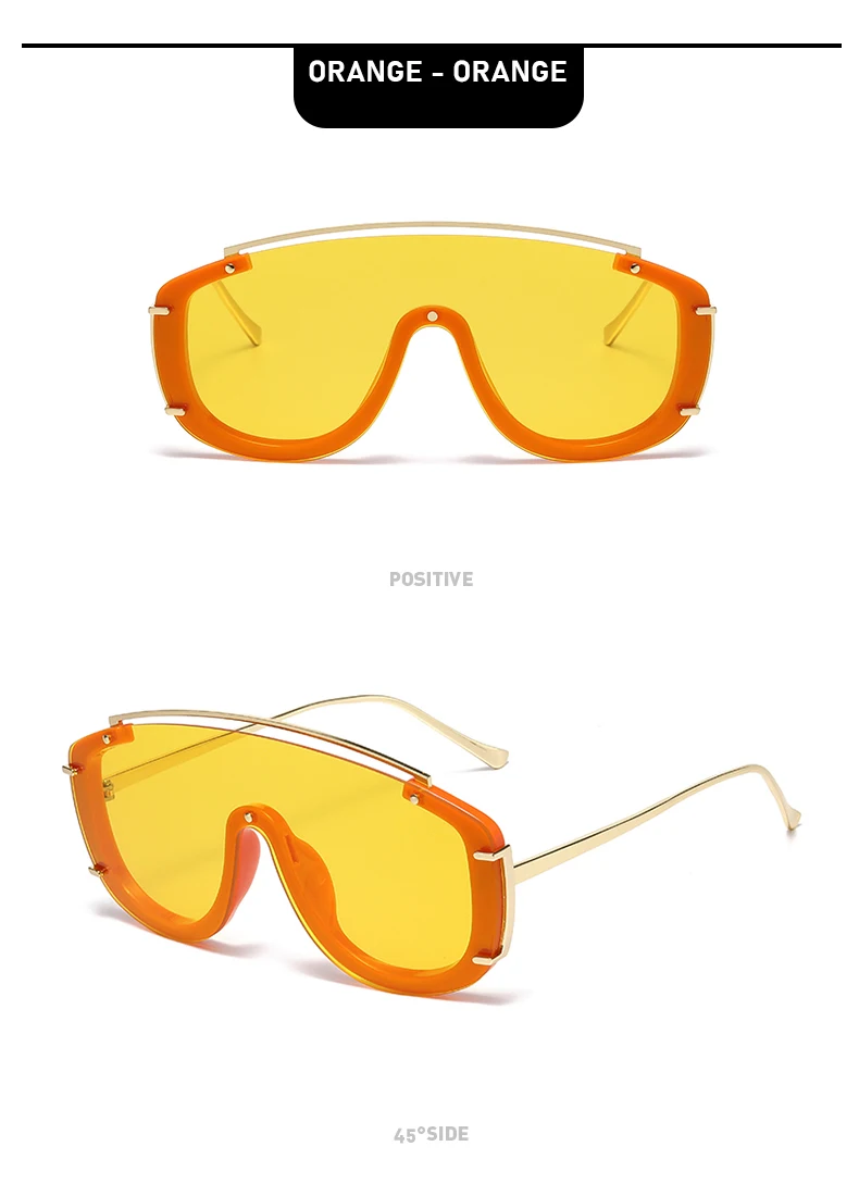 Neue Stil Metall Großen Rahmen Einteilige Farbe Sonnenbrille Personalisierte Moderne Mode Straße Fotografie Sonnenbrille Für Frauen 3092 – Detail 13