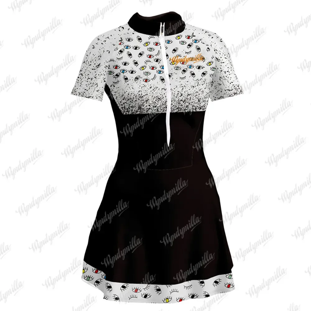 Triathlon Suit Women Short Sleeve Bike Monkeys Dress Macaquinho Feminino Saia Bike Flor Racing Team Riding Quick-Drying Clothes