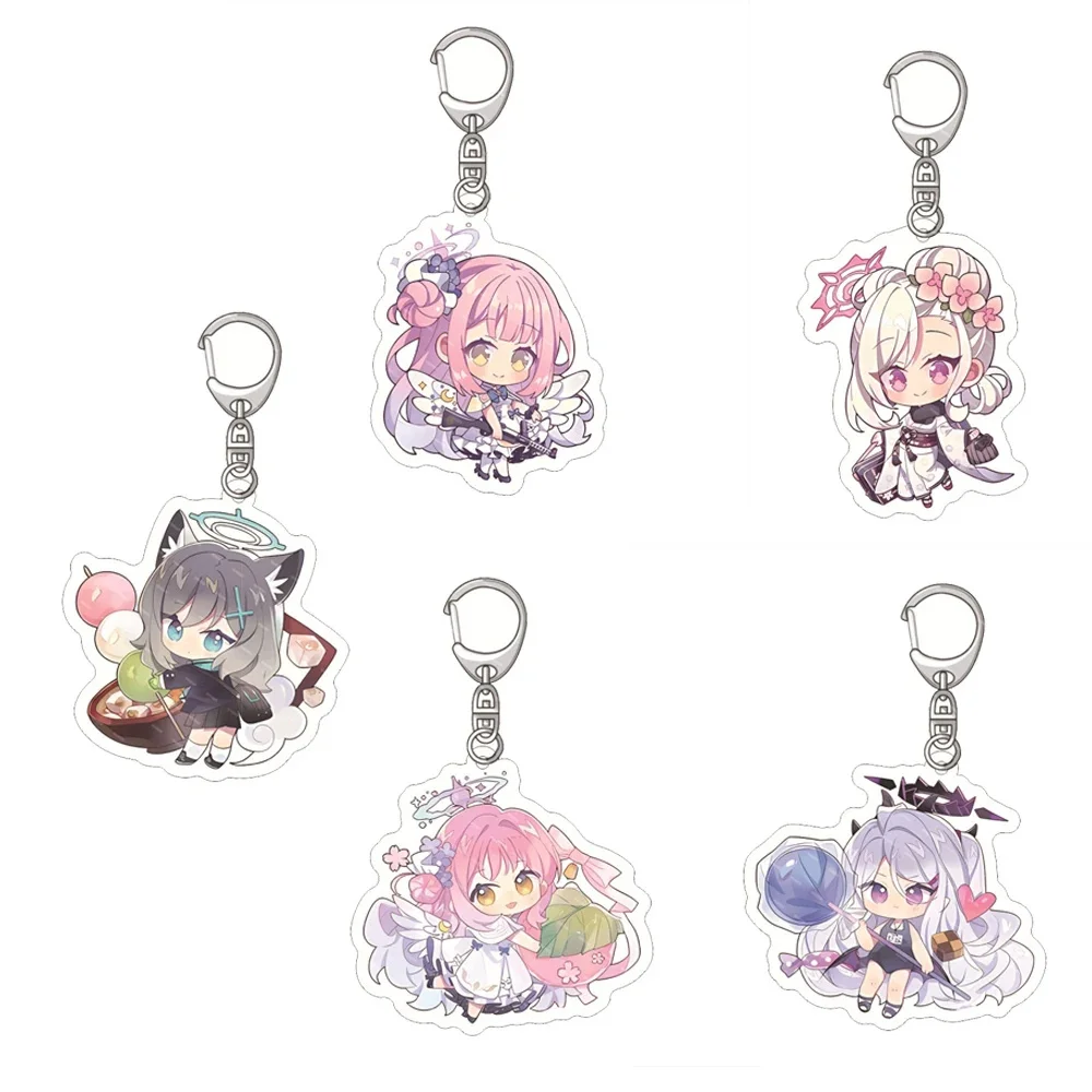 

6CM Charm Anime Blue Archive Acrylic Keychain Model Cosplay Characters Ornament Accesorios Goods Collection Gifts