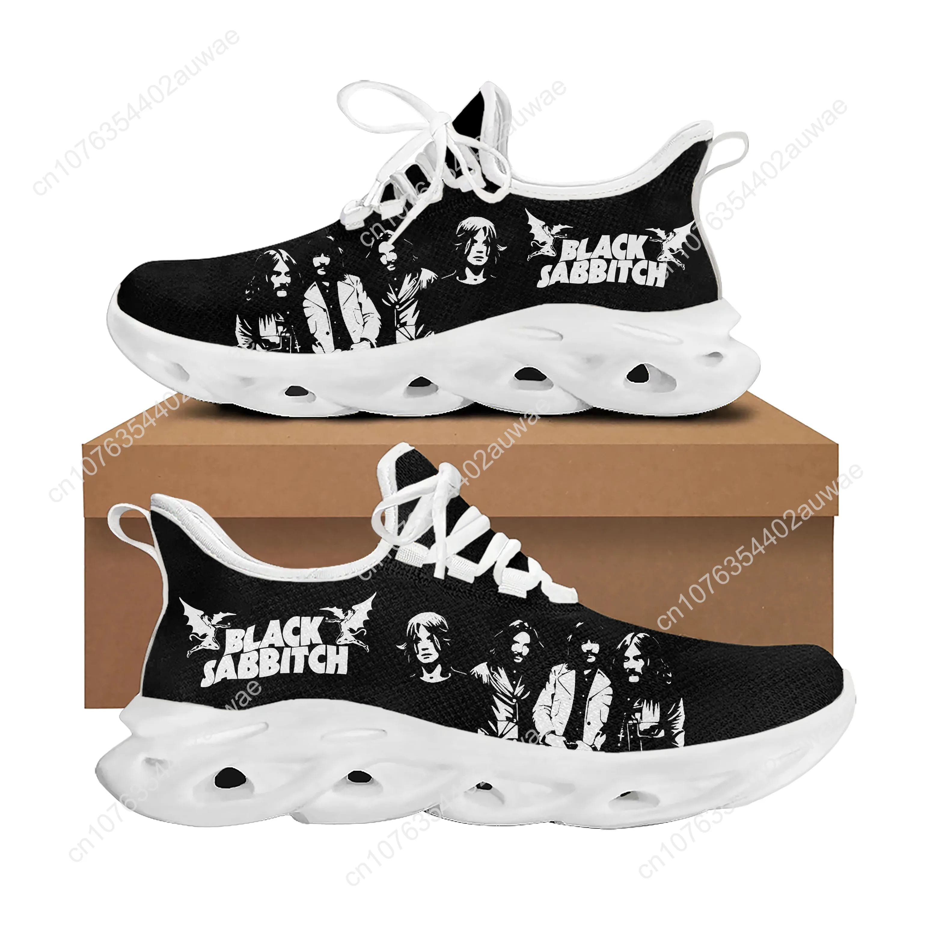 Black Heavy Metal Band Sabbath Sports Shoes Mens Womens Teenager Kids Children Sneakers Casual Custom High Quality Couple Shoes