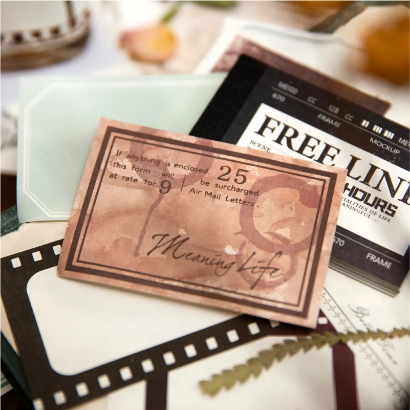 Papier à Message Rétro Série Free Line, Mémo Sub, 4 Paquets/Uno