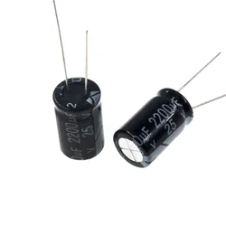 Condensador electrolítico de aluminio Radial, 2200uF, 25V, 2200MFD, 25 voltios, 10x25mm, 2200mf25v, 2200uf25v, 25v2200mf, 25v2200uf, 10 unidades
