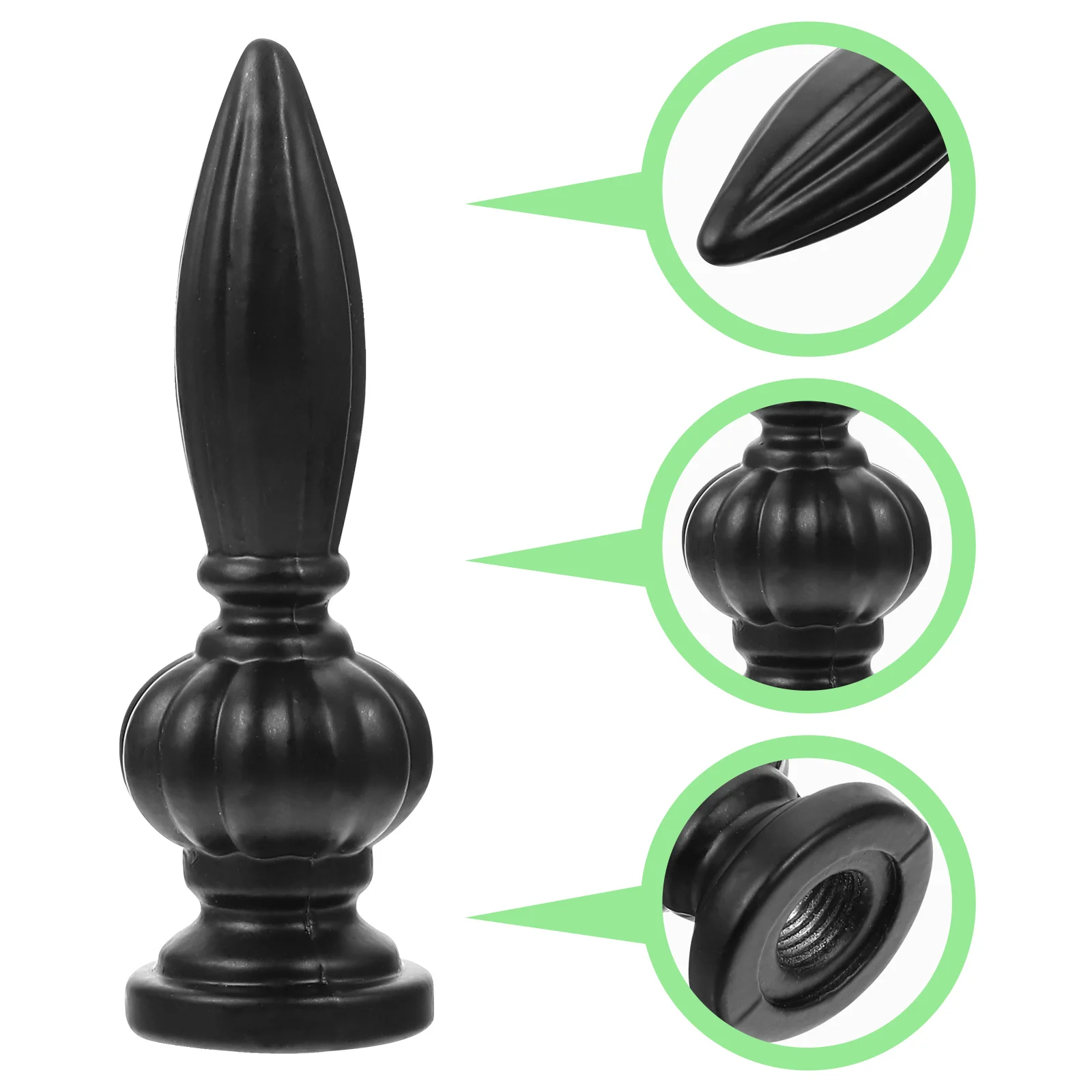 

2 PCS Decor Shade Knob Lamp Knobs European Style Decorations Creative Caps Black Decorative Finials