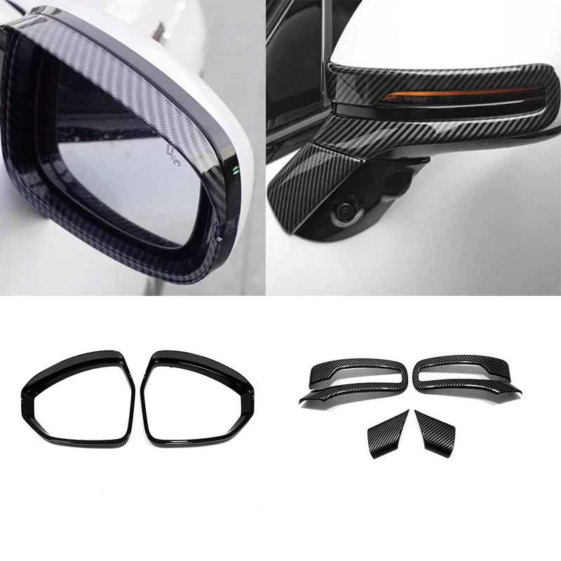 

Для XPENG G9 2022 2023 2024 ABS хромированное карбоновое зеркало заднего вида для боковой двери автомобиля, козырек, полоса, накладка для бровей, аксессуар