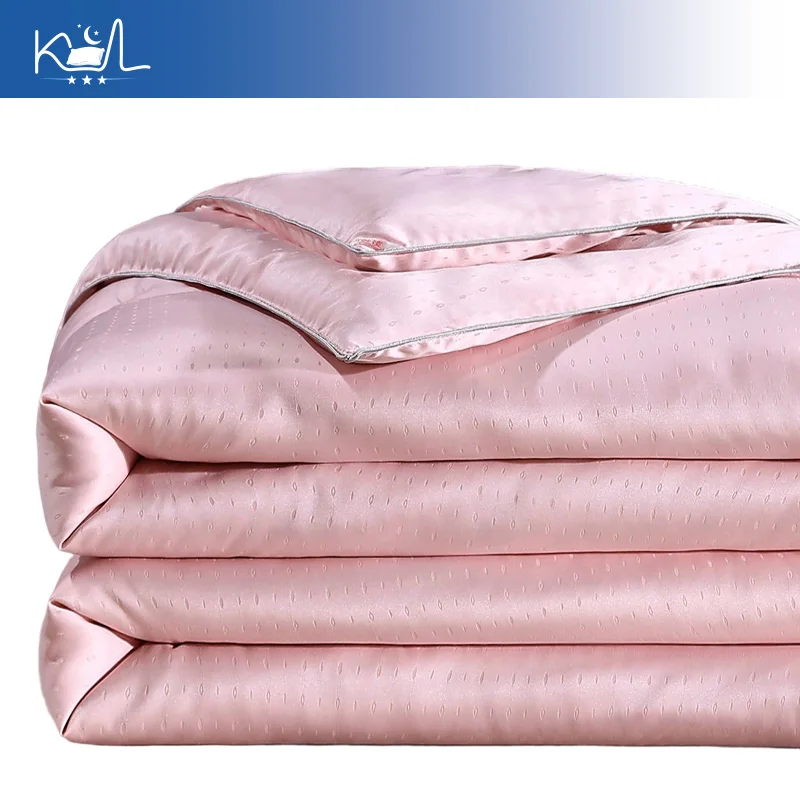 Mulberry Silk Air Conditioner Summer Quilt, Handmade Lightweight Thin Cooling Comforter, Microfiber Breathable Duvet in Gift Box
