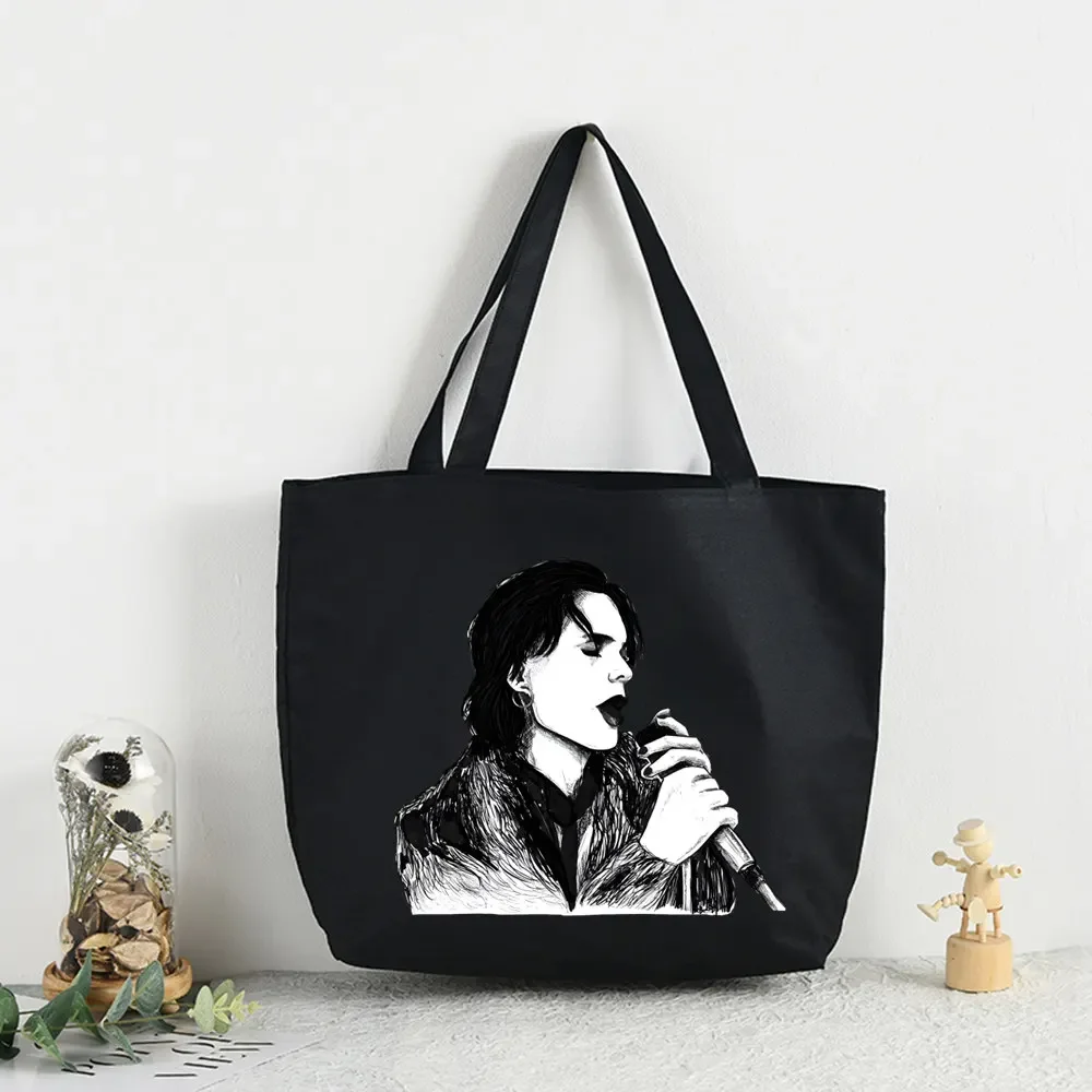 Him Ville Valo Handbags Hot Selling Fashion Handbag Canvas Bag Tote Ladies Casual Shoulder Bag Reusable Shopping Bags