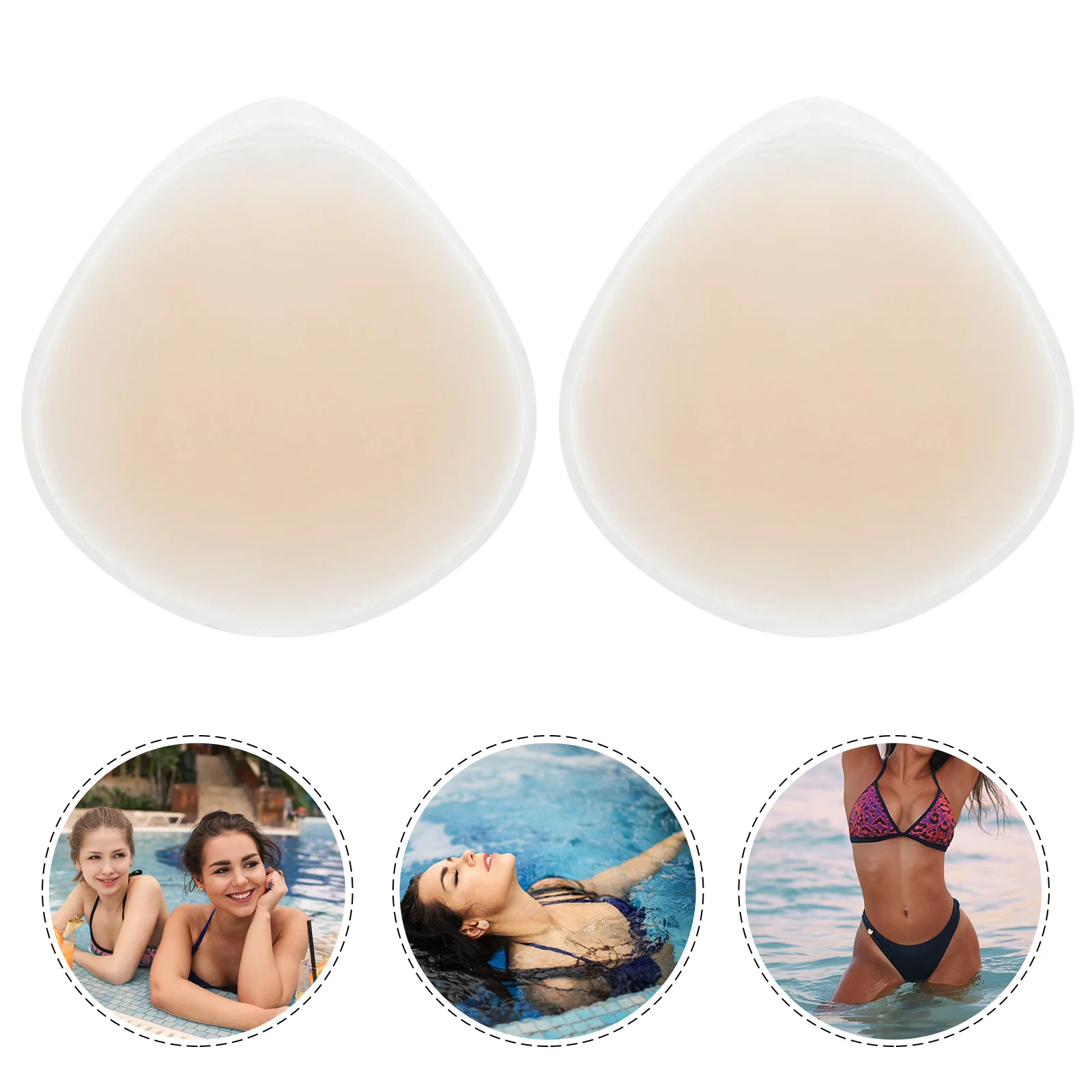 

2 Pcs Women's Private Parts Screen Protector Panties Breast Pasties Silicone Pad Bikini Woman Swim Silica Gel Pads