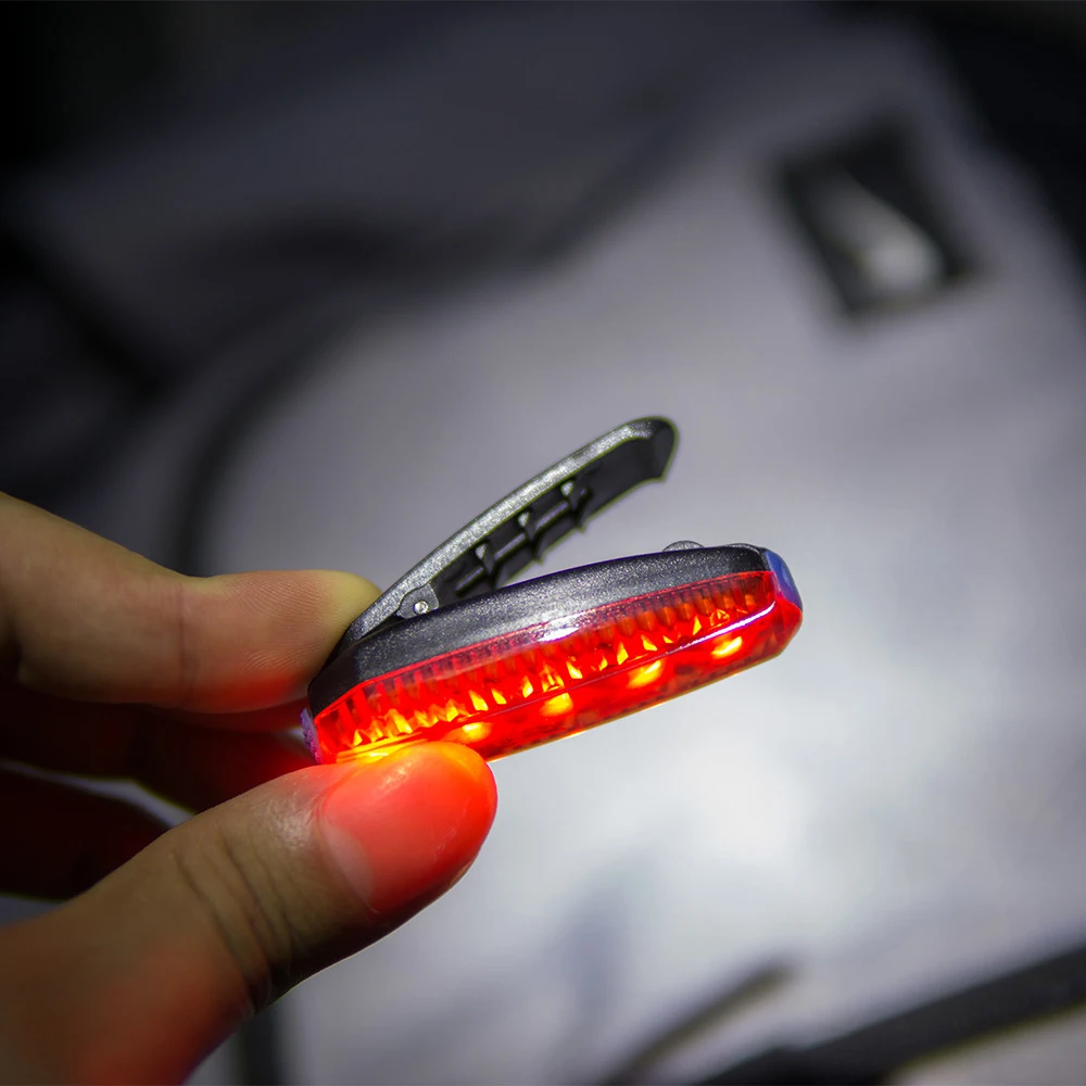 LED Accessories Tail Light Running Clip Bag USB Light Waterproof Outdoor Sports Li Battery Rechargeable MTB STLM