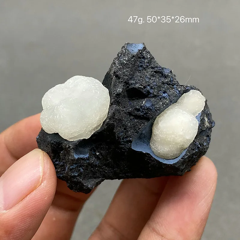 100% natural spherical calcite and basalt cave symbiotic mineral specimen healing crystal gemstone