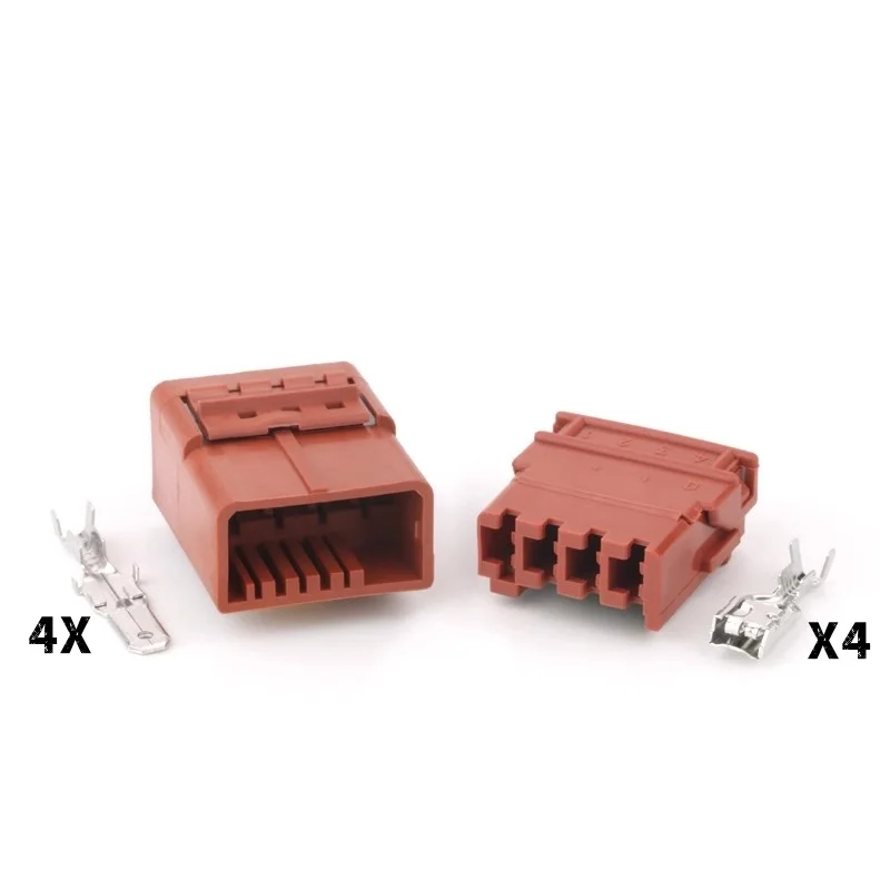 1-20sets DJ7041-4.8-11 21 electronic fan socket fan plug 4-hole sheath waterproof connector 4p with terminal