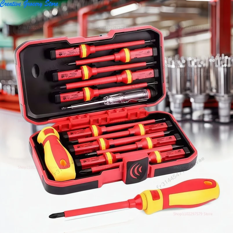 

13PCS 1000V Changeable Insulated Screwdriver Set And Magnetic Slotted Bits Repair Tool Electrician Tools