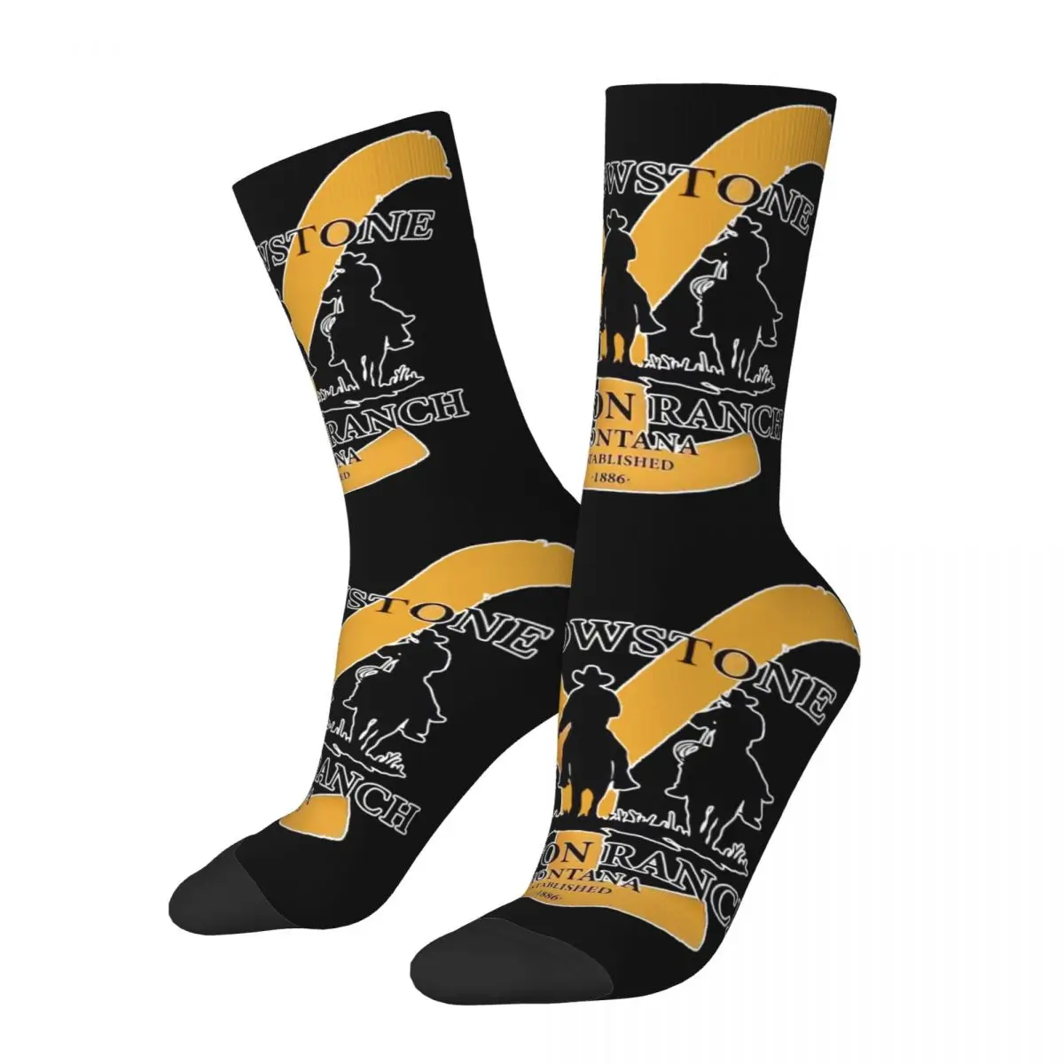 Cowboy Et De Yellowstone Dutton Ranch Men and Women printing Socks,Windproof Applicable throughout the year Dressing Gift