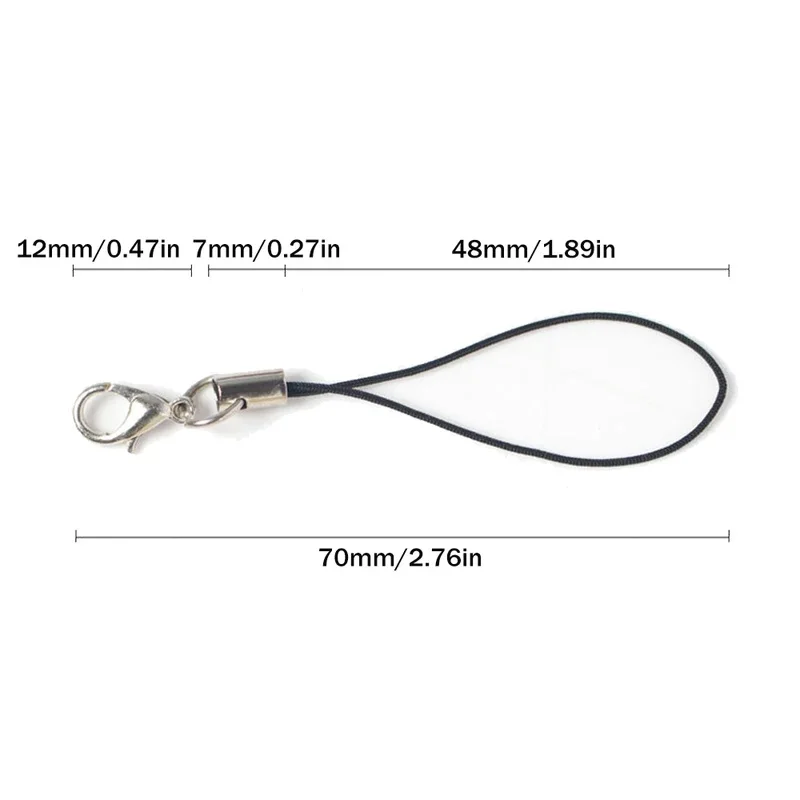 100pcs MixColor Lobster Clasp Cords Strap Charms Lanyard String Wrist for Cell Phone Flash Drives Keychain DIY Jewelry Accessory