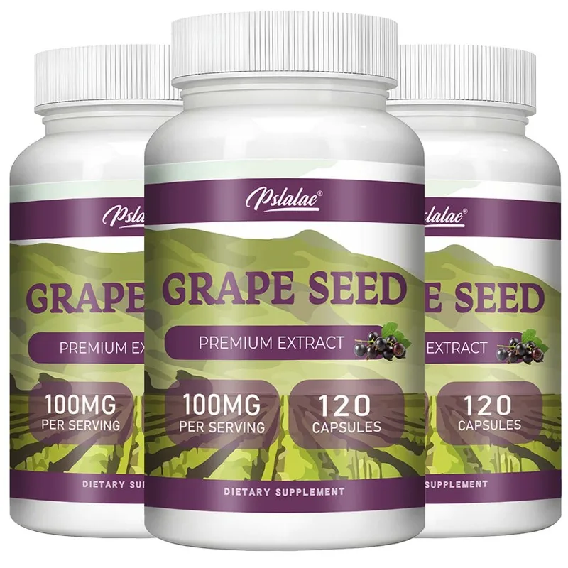 

Grape Seed Extract Capsules 100mg - Supports Heart Health, Skin, and Healthy Aging