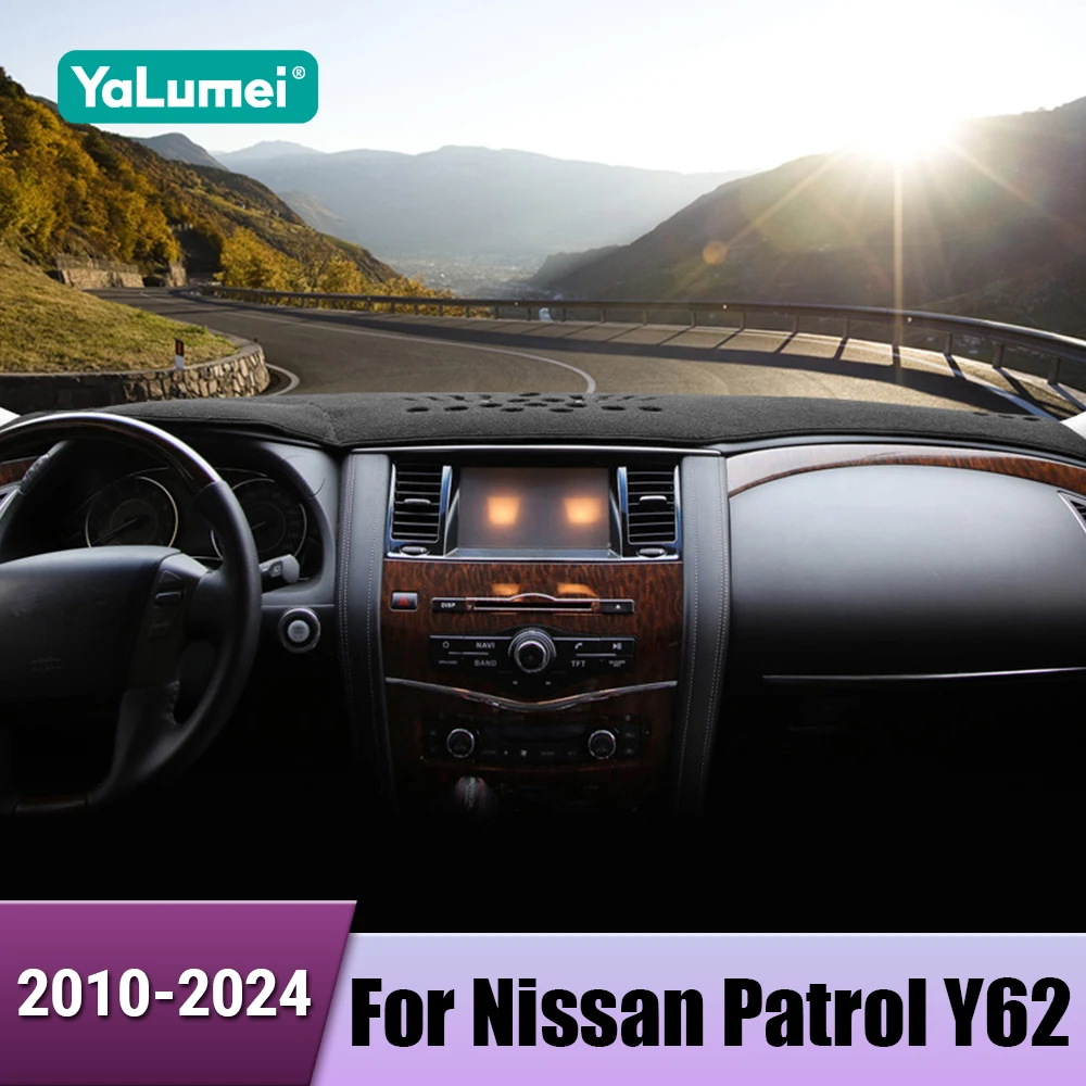 Auto Dashboard Sonnenschutz Abdeckung Matte Nicht-slip Anti-Uv Pad Für Nissan Patrol Y62 2010-2019 2020 2021 2022 2023 2024 Zubehör