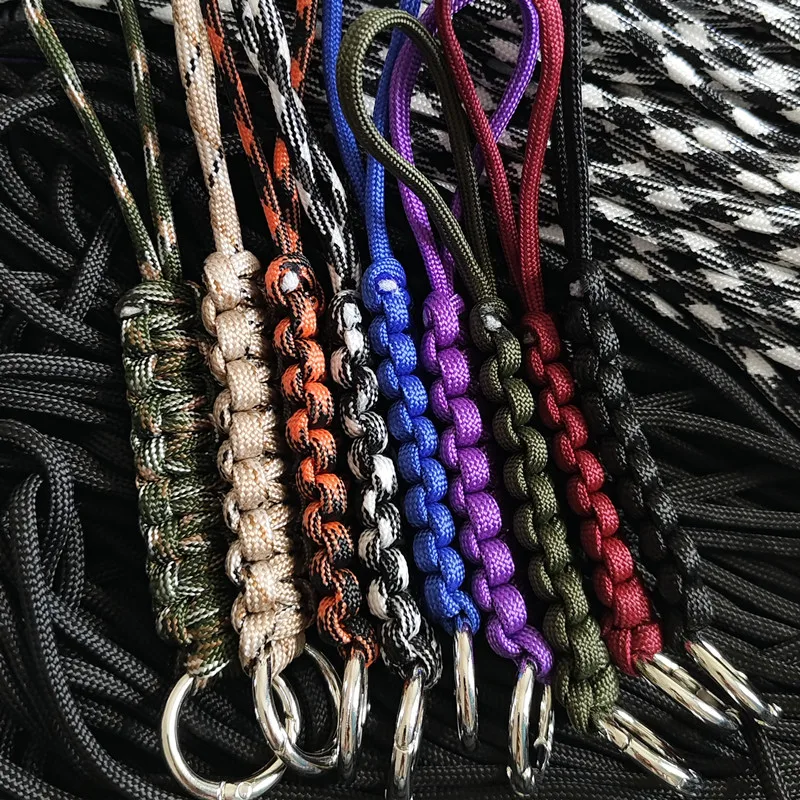 Hand-made Paracord Lanyard High quality Nylon Rope  Keychain Accessories Outdoor Survival Tools Bag Hanging