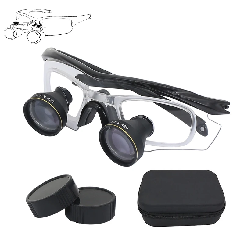 

2.5X Dental Loupes Binocular Magnifier Pupil Distance 60mm/62mm/64mm Magnifying Glass ABS Glass meterial