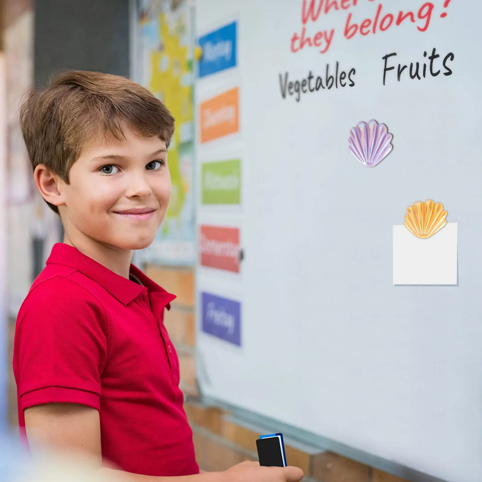 

6Pcs Resin Seashell Refrigerator Magnets Magnetic Fridge Stickers Office Home Decor Organizer Fridge Magnets Sticker