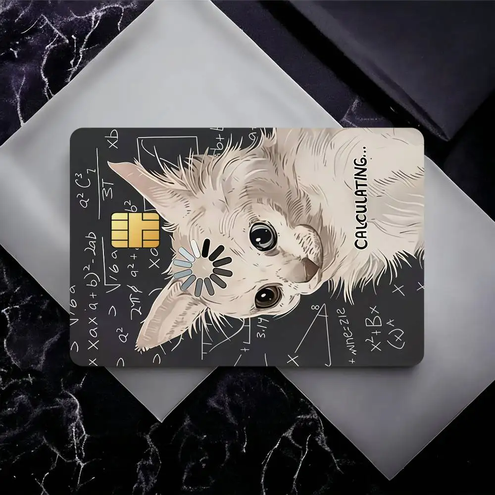 Fnny Thinking Cat Bank Credit Cards Bus Pass Stickers Cool Decoration Waterproof 4PCS Card