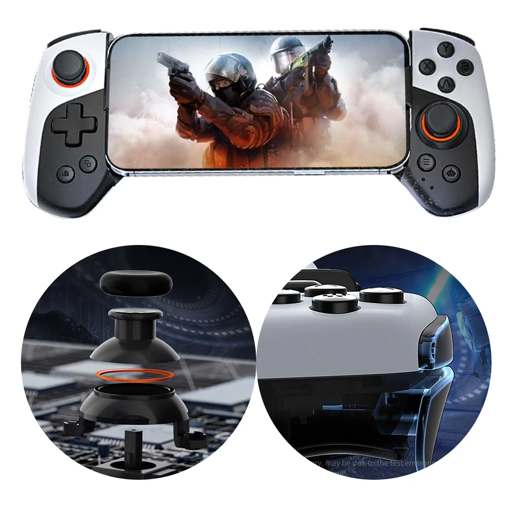 Mobile Phone Stretching Game Controller Bluetooth-Compatible5.3 Cell Phone Gamepad for iPhone 15/14/13/iPad/iOS/Tablet/PC/Switch